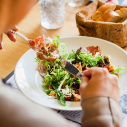 a person eating